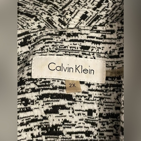 CALVIN KLEIN black white long sleeve blazer jacket 2x plus - Picture 3 of 5